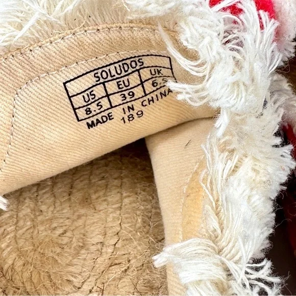 Espadrille Slides Tassel Soludos Pom Red Yellow Blue Colorful Loud Size 8.5 - Picture 9 of 10